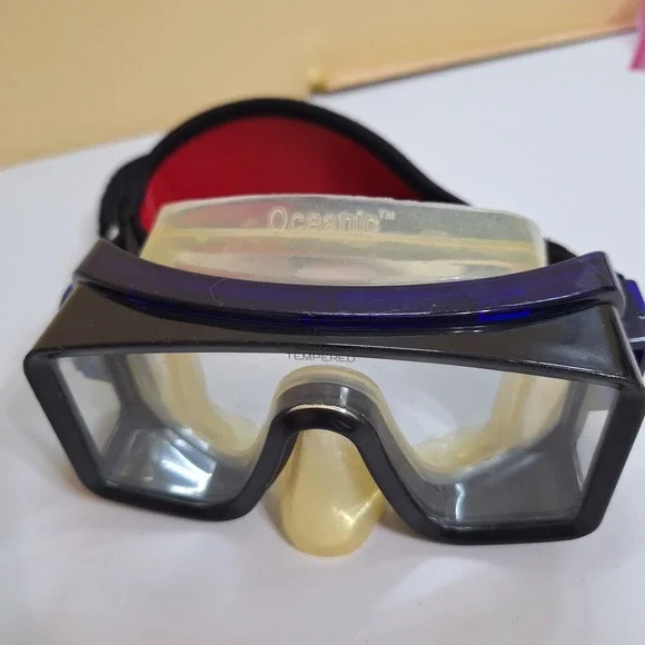 Oceanic Shadow Tempered Scuba Dive‎ Snorkel Mask Pro Suba Houston W/Strap