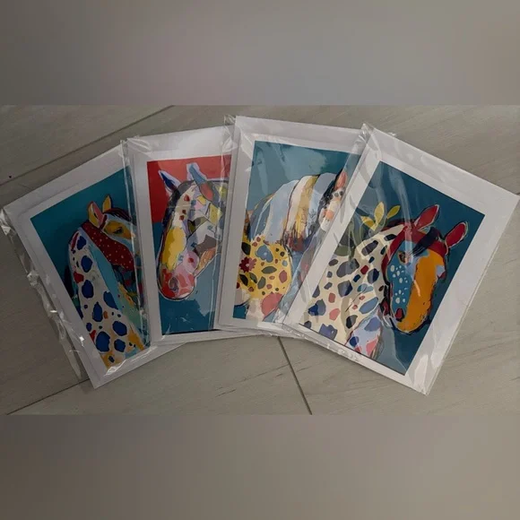 🎨 Horse Art Card Set V | Pop-Art Horses |Bold Colorful Stationery or Mini Prints