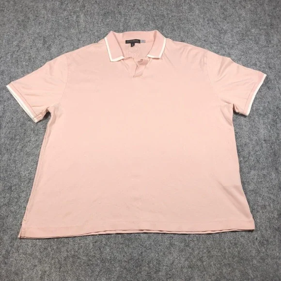 Banana Republic Polo Shirt Mens XL Pink Luxury Touch Performance Cotton Casual