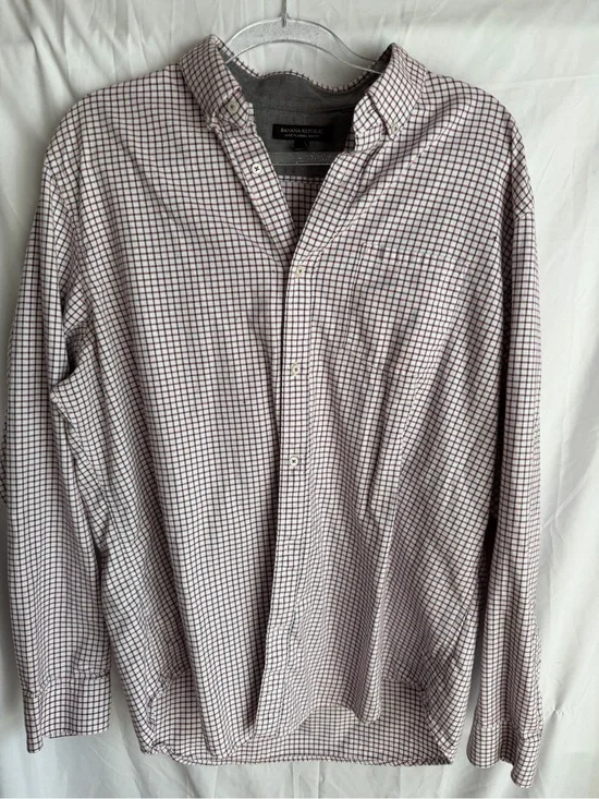 Banana Republic Luxe Flannel Shirt Men’s XL Check Button Up Preppy