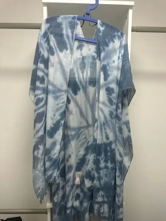 Earthbound Trading Co. Blue Spiral Tie Dye Shawl