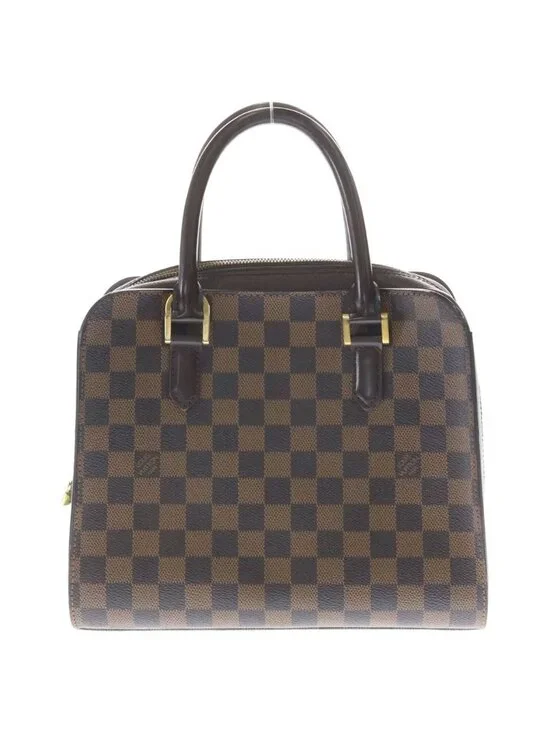 Louis Vuitton Damier Triana Leather Handbag Brown