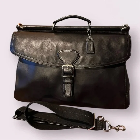 Authentic COACH Black Business Beekman Messenger Briefcase Laptop Bag