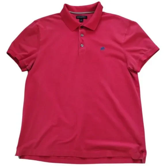 Banana Republic Polo Shirt Mens L Red‎ Fitted Pique Polo Short Sleeves Collared