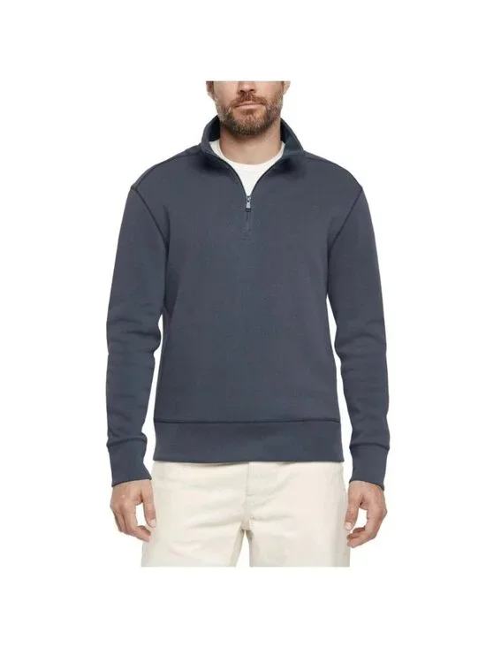 Banana Republic Men's XL Navy Blue 1/4 Zip Pullover Sweatshirt Cotton H2050