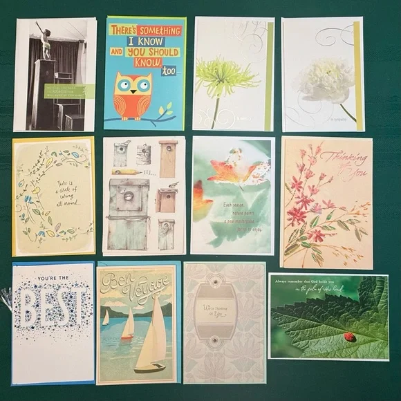 Hallmark Assorted 12 Greeting Cards and Envelopes Set #3