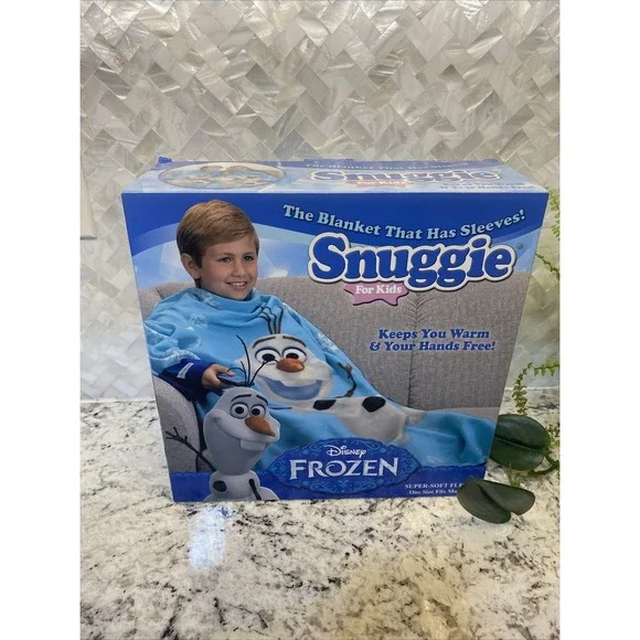 NIB Disney‎ Frozen Snuggie Olaf Blue Fleece Blanket warm winter kids cartoons