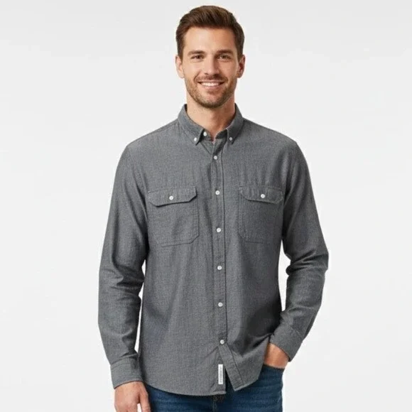 Banana Republic Mens XL Standard Fit Long Sleeve Button Down Shirt Gray‎ Cotton