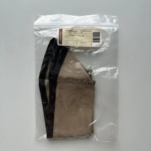 Longaberger Dad's Valet Basket Fabric Liner Canvas 28156155 Tan Brown