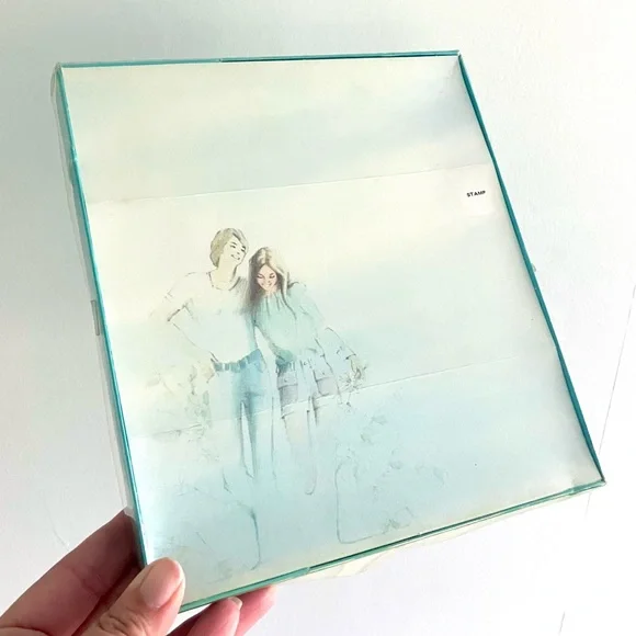 Vintage 70’s pale blue groovy couple self mailing notes NIB NWT deadstock