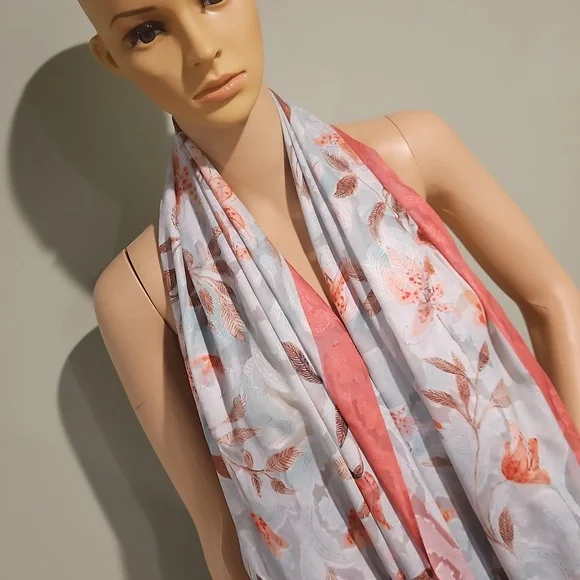NEW! PRETTY PERSUASIONS Burnout Floral Oversized Scarf.