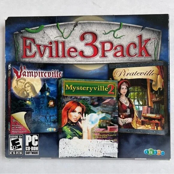 Eville 3 Pack Vampireville Mysteryville 2 Pirateville PC CD ROM E ESRB Games