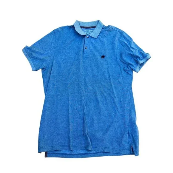 BANANA REPUBLIC Textured Polo Shirt Mens XL Blue Short Sleeve Collar 100% Cotton