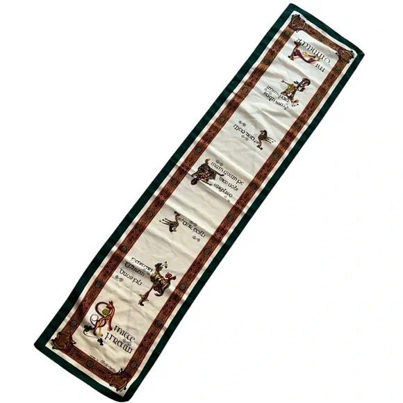 VINTAGE Irish Gaelic Scarf - Inspired by the‎ Book of Kells 53×12