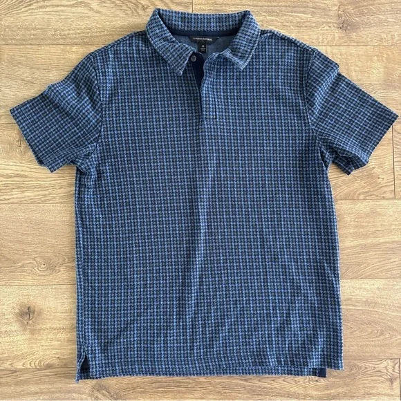 Banana Republic Navy Check Polo Shirt