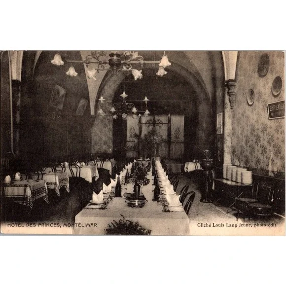 Vintage Hotel des‎ Princes Montélimar Dining Room French Postcard