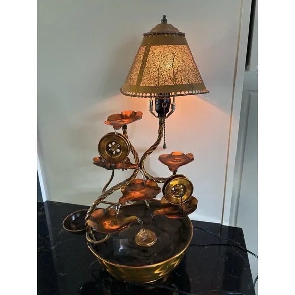 Copper Water Wheels Fountain & Lamp- Feng Shui Sphere