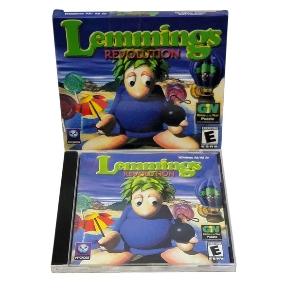 VTG‎ Lemmings Revolution PC Game 2001 CD-ROM Rated E Puzzle Strategy Psygnosis