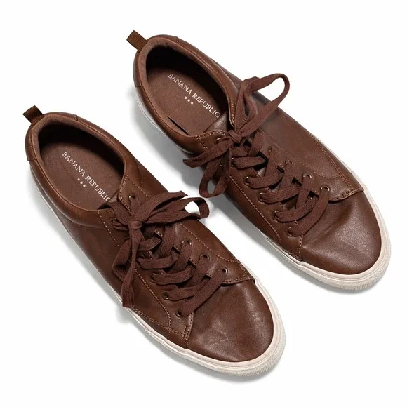 Banana Republic Mens Cognac Brown Low Top Sneakers 420256-01 Size 10