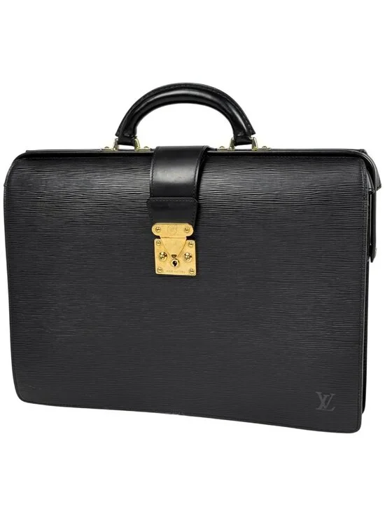 Louis Vuitton Serviette Fermoir Briefcase Doctor Bag Business Epi Noir