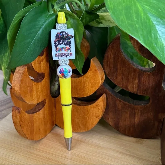 Autism‎ Awareness Pen 🧩 Handmade Silicone Beads + Extra Ink Refill