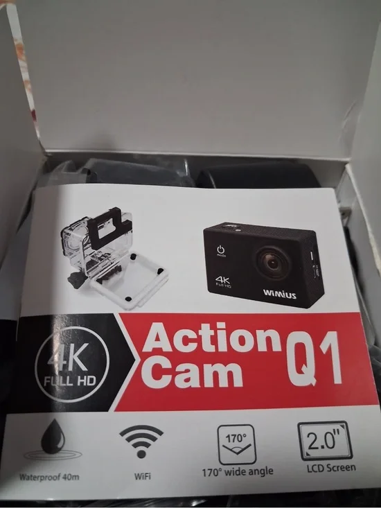 Action Cam Q1 4K Full HD Black - Waterproof Sports Camera