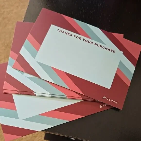 Poshmark 5 Count Thank You Cards Swag Merch Postcard Size
