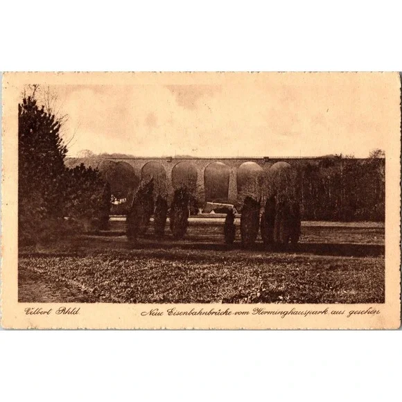 Vintage German Postcard Neue‎ Eisenbahnbrücke Velbert Rhl. 1926