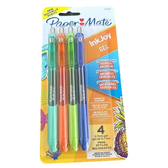 Paper Mate InkJoy Gel Pens, Tropical‎ Vacation Colors, Medium (0.7mm)  4 Count
