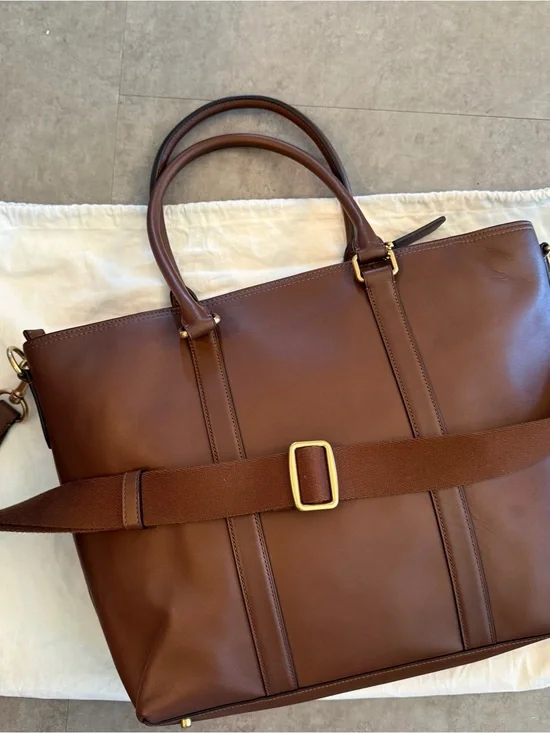 Coach Metropolitan Carryall, men's tote, tan glove leather, nearly new
