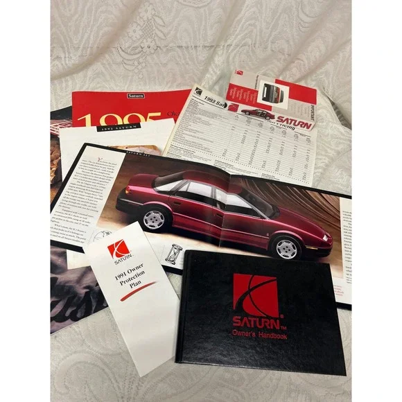 Vintage 1991-1996 Saturn Owners Manual Brochures Price List and VHS Tape Lot