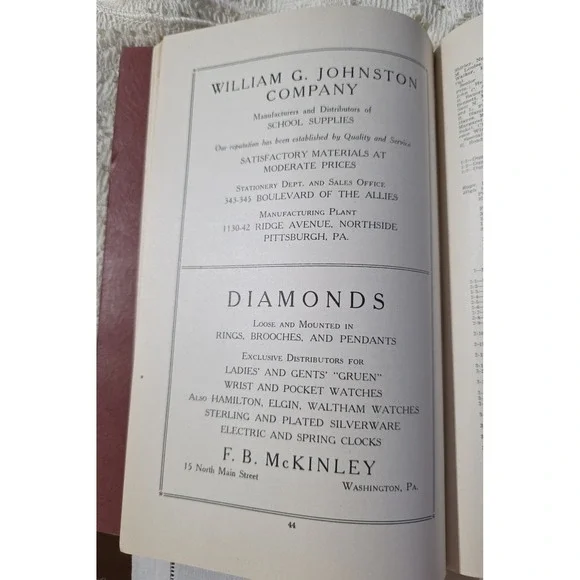 William G Johnston School Supplies Catalog Diamond Watches Silverware print ad