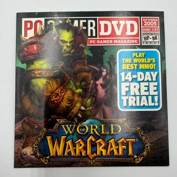 PC Gamer DVD September 2005 Disc 7.57 World of Warcraft WoW Trial PC Games Mag