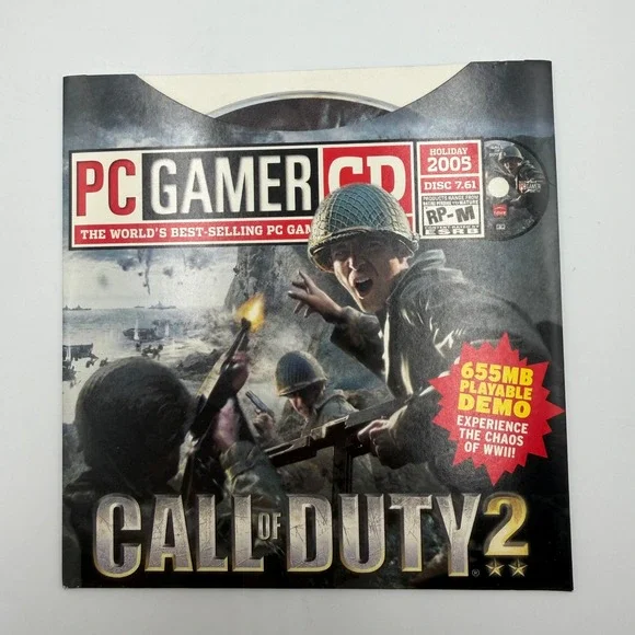 PC Gamer CD Holiday 2005 Disc 7.61 Call of Duty 2 Playable Demo Vintage PC Game