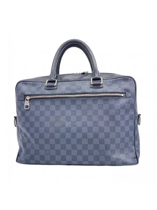 Louis Vuitton Business Bag Damier Cobalt Porte Documents Black Navy