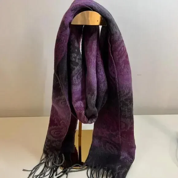 Steve Madden Women's Mid Weight Ombre Paisley Muffler Ombre MADE IN ITALY