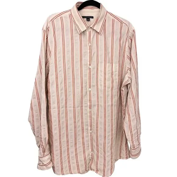 Banana Republic Y2k Retro 70s Inspired Striped Button Down VTG Shirt Men's L