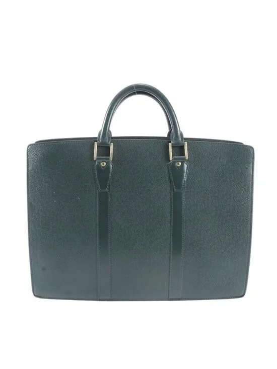 Louis Vuitton Taiga Porte Document Man Rosemary Leather Business Tote