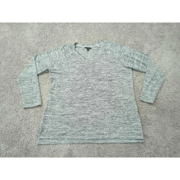 Banana Republic Shirt Mens XL Heathered Gray V-Neck‎ Pullover Long Sleeve