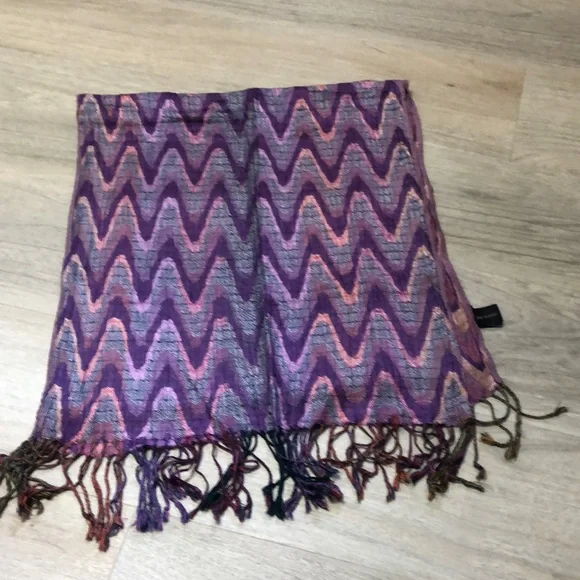 Joy Susan Purple and Pink Fringe Scarf