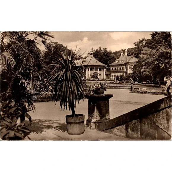 Vintage Dresden Pillnitz Bergpalais Black & White‎ Photo Postcard 1958