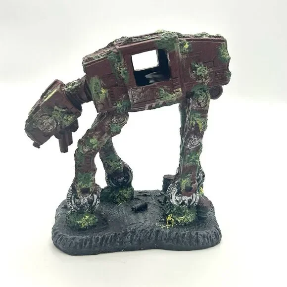 AT-AT Star Wars Walker Aquarium Decor Resin Ornament 6” Fish Tank Statue