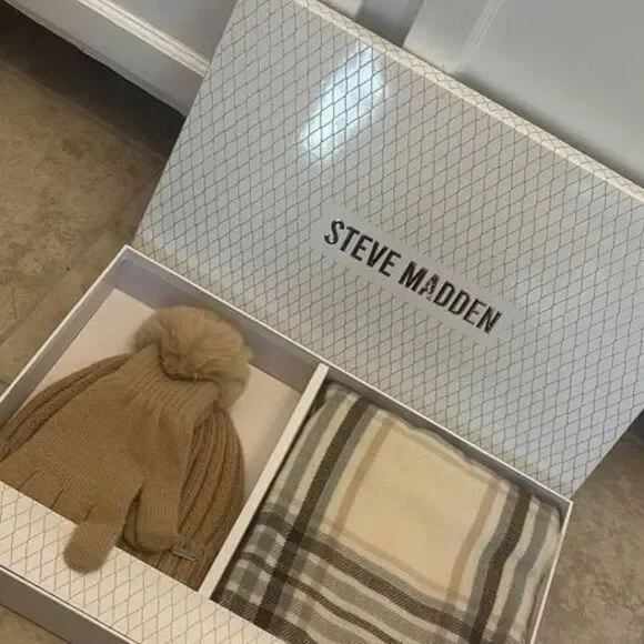 Steve Madden Beanie, Gloves, and Scarf Gift Set