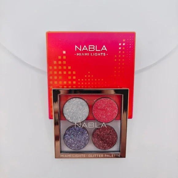 NABLA Miami Lights Glitter Palette Pressed Eye Shadow Quad 4g NEW