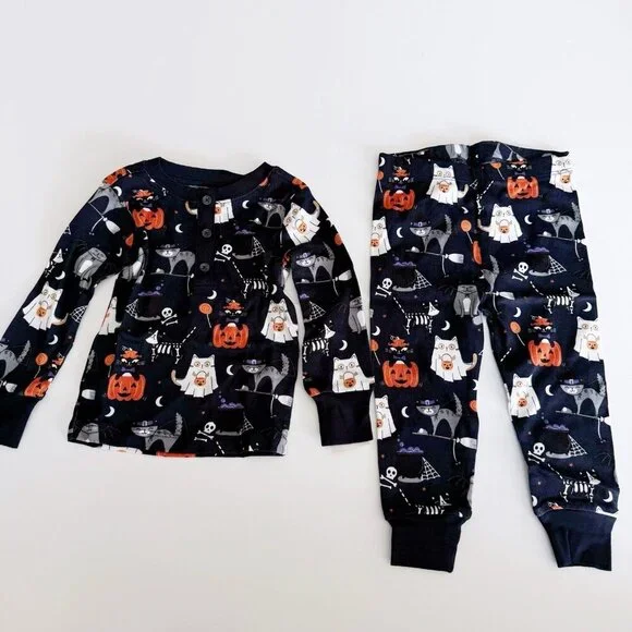 NWT Gymboree kids boys Halloween Cats pajama 12-18 months