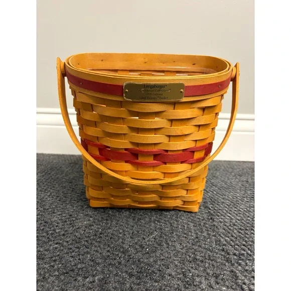 Longaberger 1998 Christmas Collection Glad Tidings Basket Red Accent