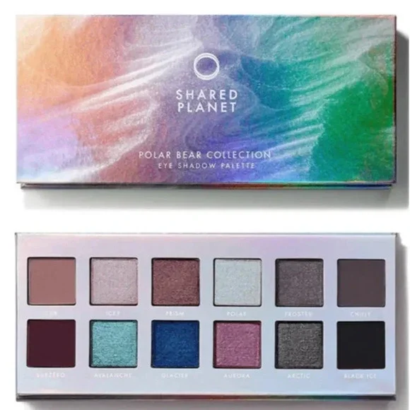 NWOT Shared Planet Eyeshadow Palette‎ Polar Bear Collection Shimmer Glam