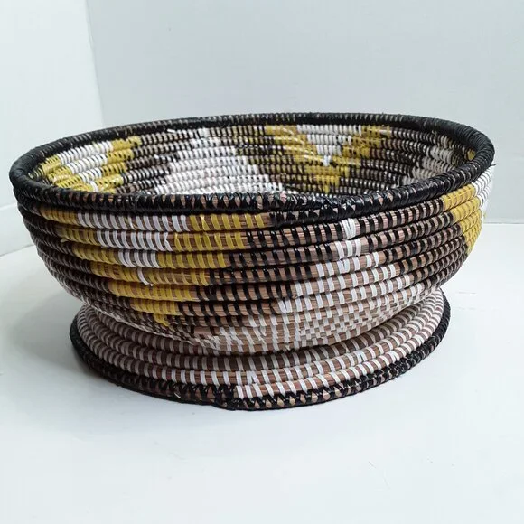 Vintage Handmade Hand-Woven Large Basket Bowl