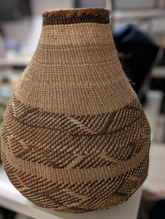 Handmade Woven Basket Decor Piece - From Africa