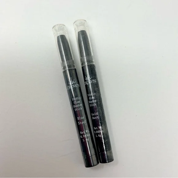 Crown Studio Glam Shadow Stick Duo - Blue Steel and Gold Dust